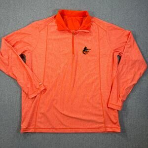 Baltimore Orioles MLB Antigua Quarter Zip Pullover Men's XL Orange Long Sleeve